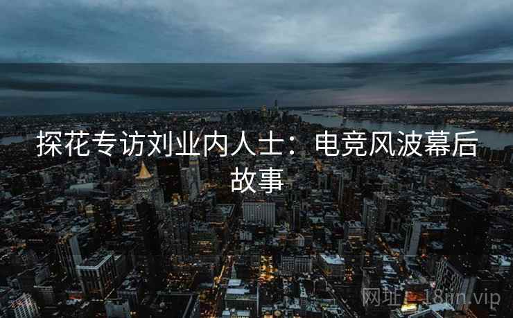 探花专访刘业内人士：电竞风波幕后故事