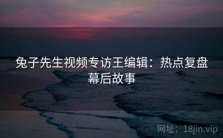 兔子先生视频专访王编辑：热点复盘幕后故事