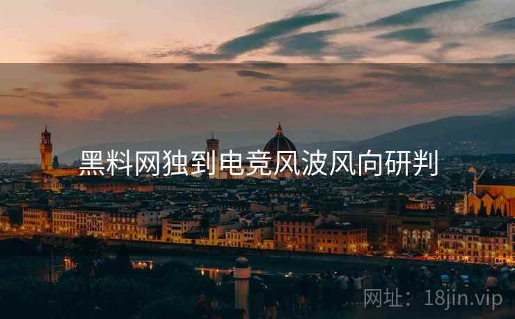 黑料网独到电竞风波风向研判