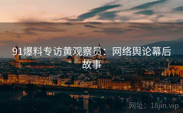 91爆料专访黄观察员：网络舆论幕后故事