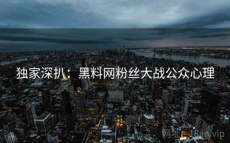 独家深扒：黑料网粉丝大战公众心理