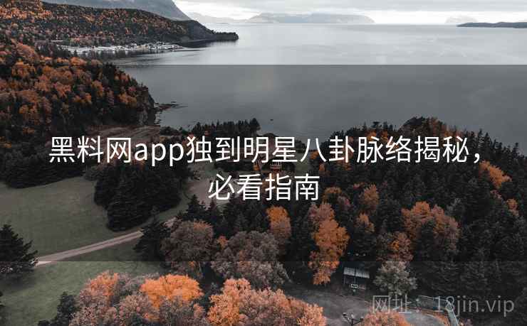 黑料网app独到明星八卦脉络揭秘，必看指南