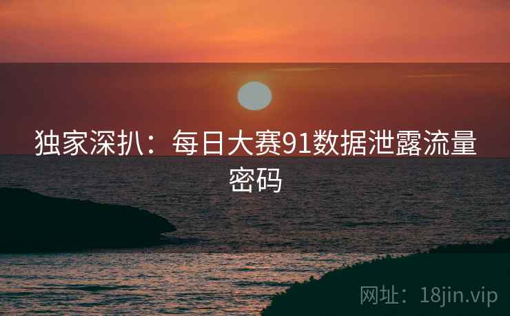 独家深扒：每日大赛91数据泄露流量密码