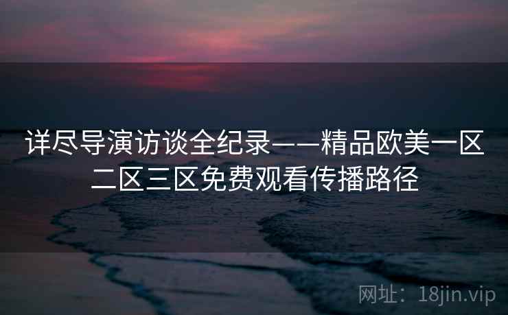 详尽导演访谈全纪录——精品欧美一区二区三区免费观看传播路径
